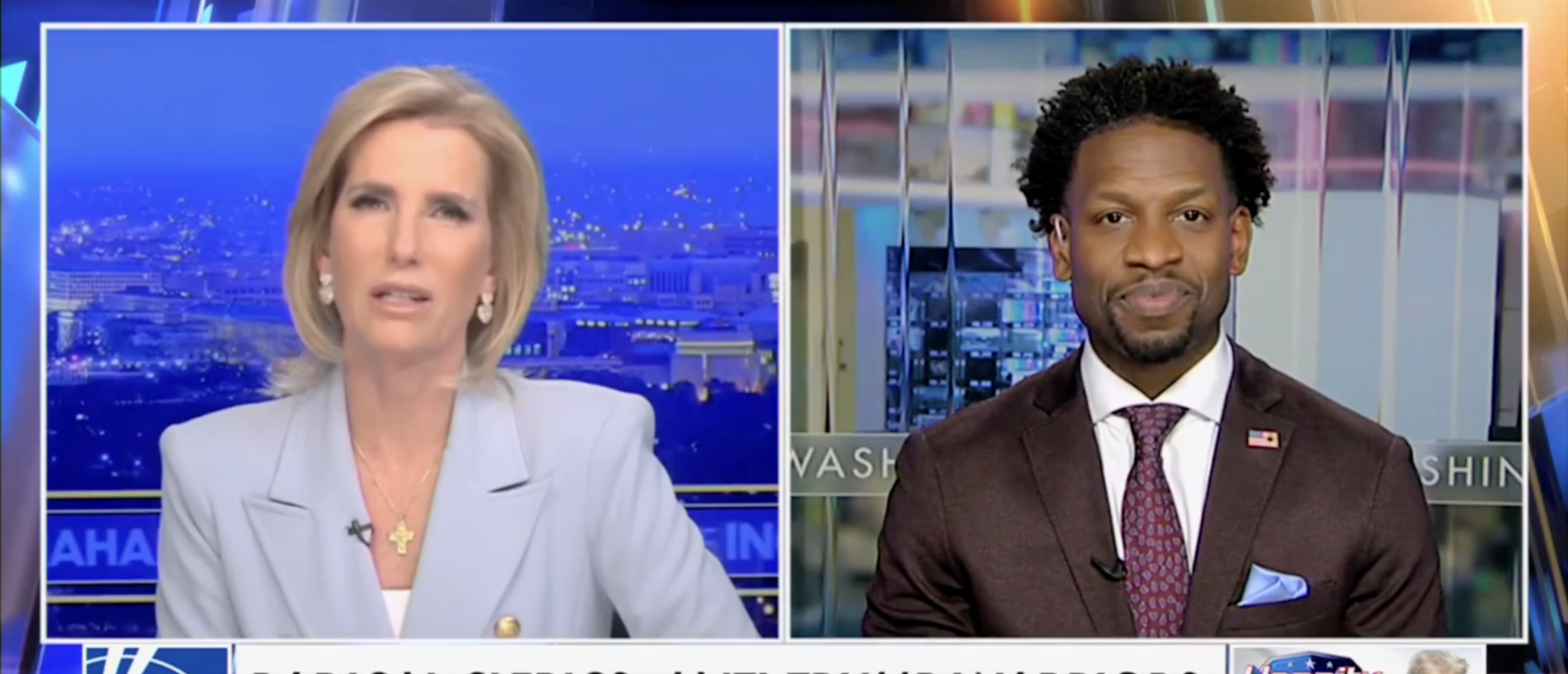 Pastor Lorenzo Sewell on "The Ingraham Angle" discussing left-wing bishop [Screenshot/Fox News/"The Ingraham Angle"]